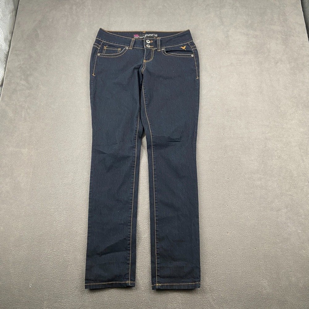 Grane Kim Curvy Skinny Jeans Women 7 Blue Denim Stretch Low Rise Contrast Stitch